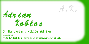 adrian koblos business card